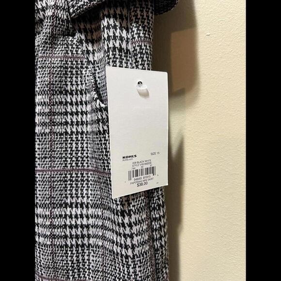 So Womens Mini Paper Bag Waist Plaid Skirt and Self Tie Belt Size 15 NWT - Picture 4 of 4